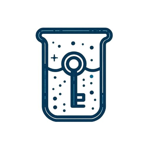 ChemKey Logo: a graphical representation of a key with chemical elements